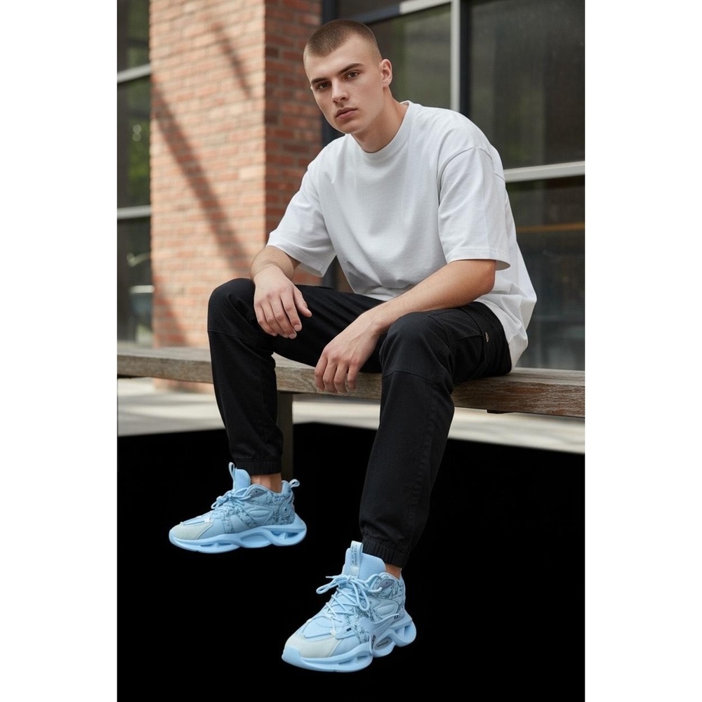 Renascence 200/365 Mens Light Blue Chunky High-Top React TechZone